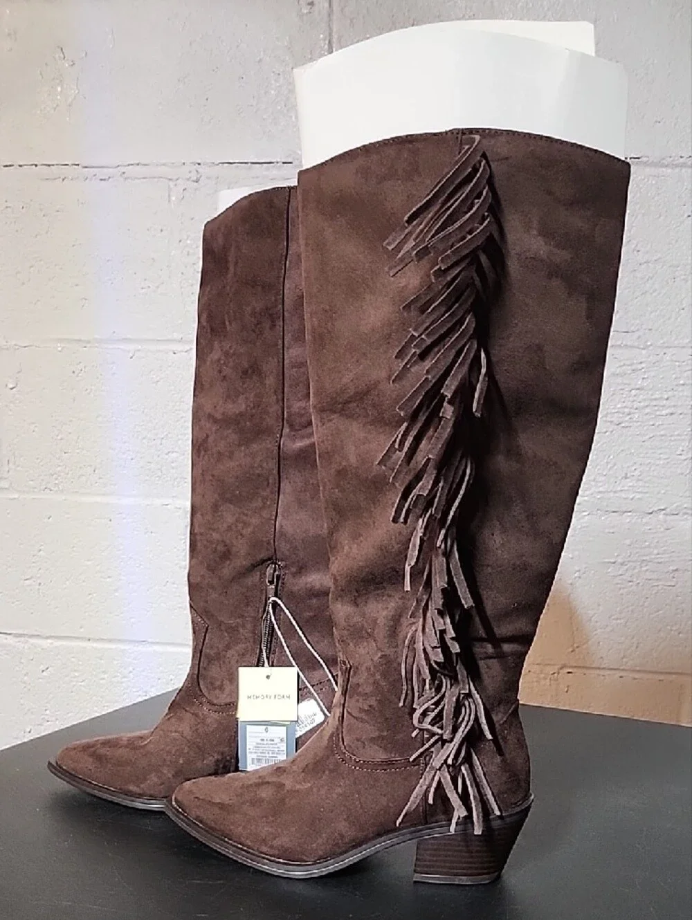 Universal Thread Patsy Brown Suede Over-the-Knee Fringe Boots